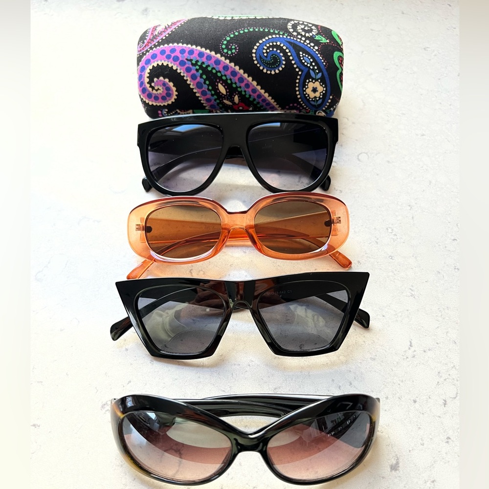 Assortment of fashion women’s sunglasses.